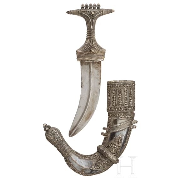 A silver-mounted Yemenite djambia, 1st half of the 20th century