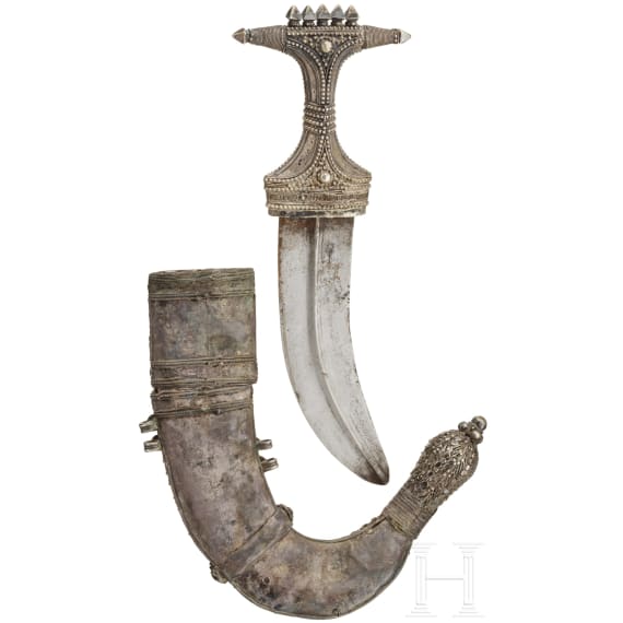 A silver-mounted Yemenite djambia, 1st half of the 20th century