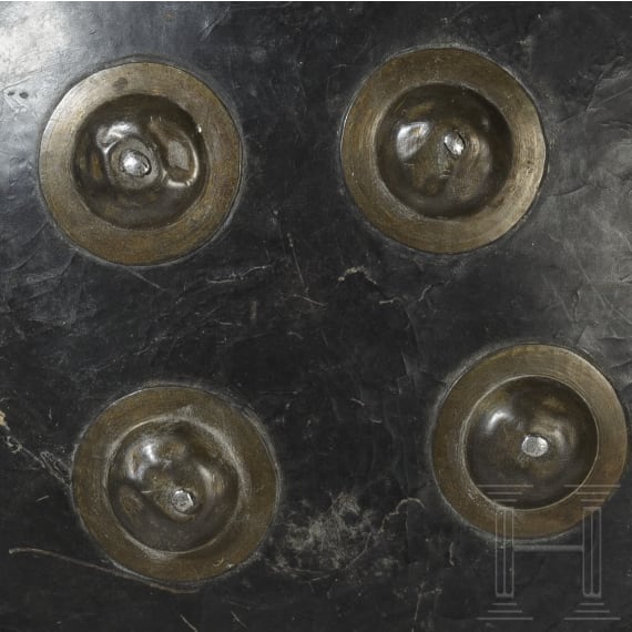 Three Indian leather shields, 19th century