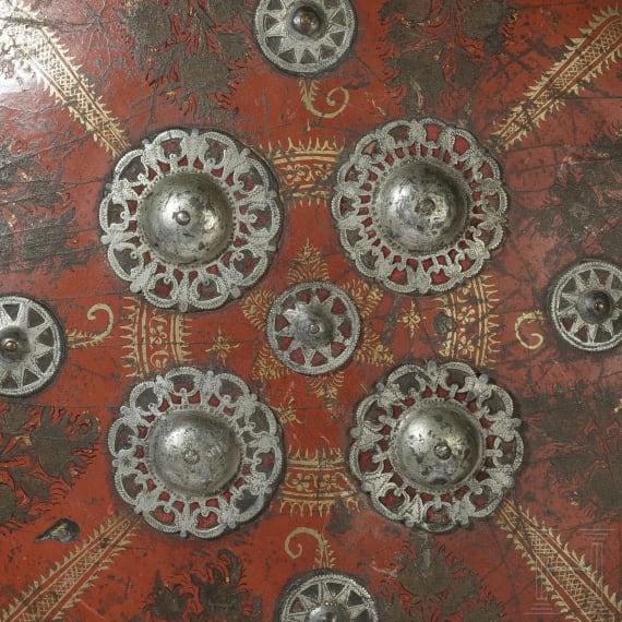 Three Indian leather shields, 19th century