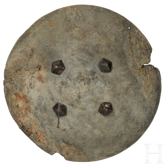 Three Indian leather shields, 19th century