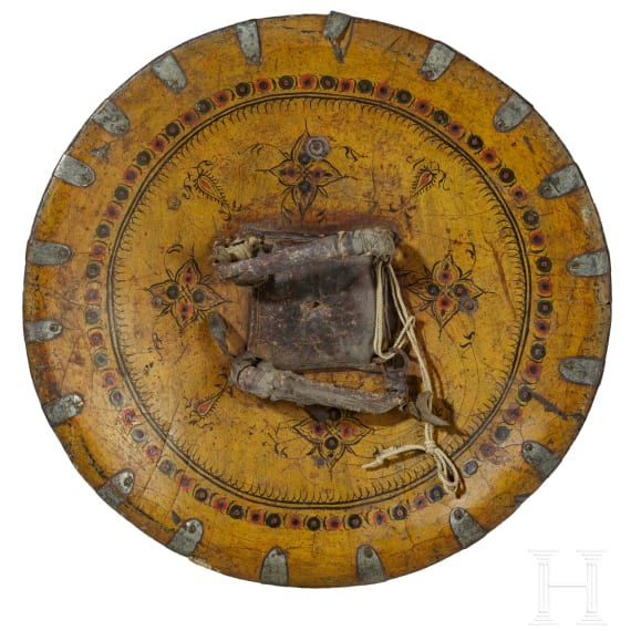 Three Indian leather shields, 19th century