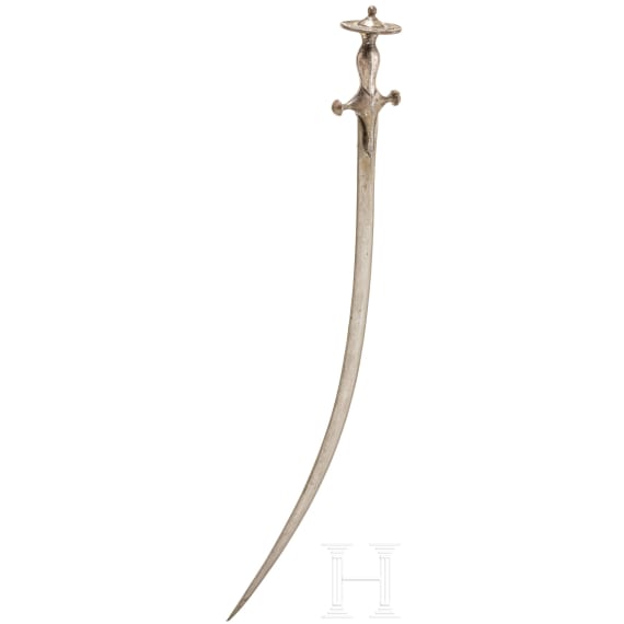 A silver-platted Indian tulwar, 19th century