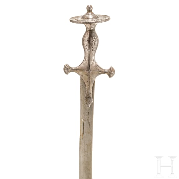 A silver-platted Indian tulwar, 19th century
