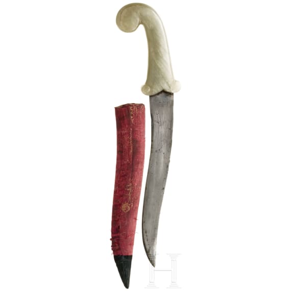 An Indian khanjar with jade grip, 20th century