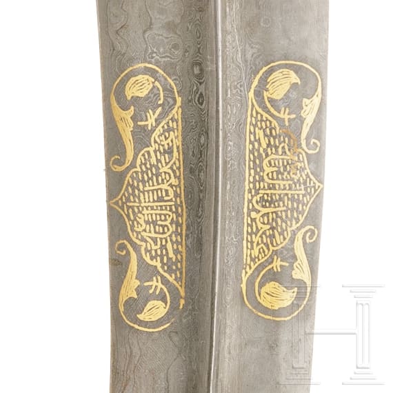 An Indian khanjar with jeweled jadeite handle, 20th century