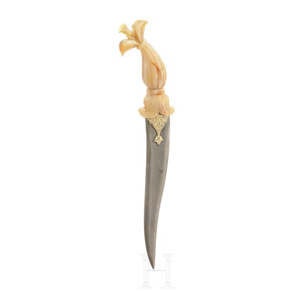 An Indian khanjar with cut jadeite handle, 20th century