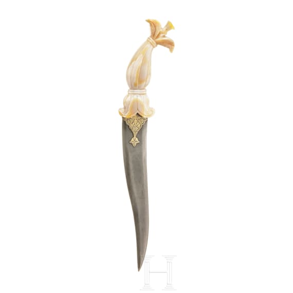 An Indian khanjar with cut jadeite handle, 20th century