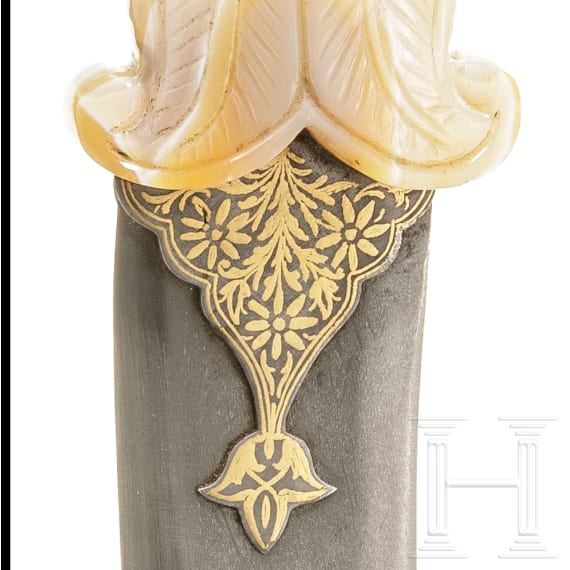 An Indian khanjar with cut jadeite handle, 20th century