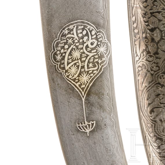 Two Indian silver-damascened daggers, 20th century