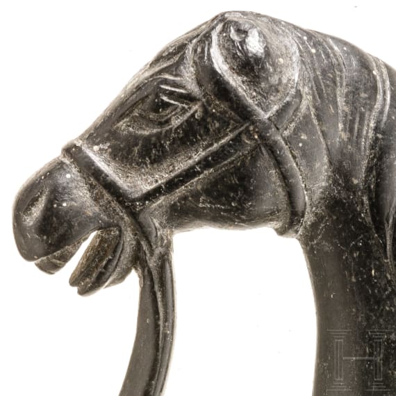 Two Indian cut stone handles, 20th century