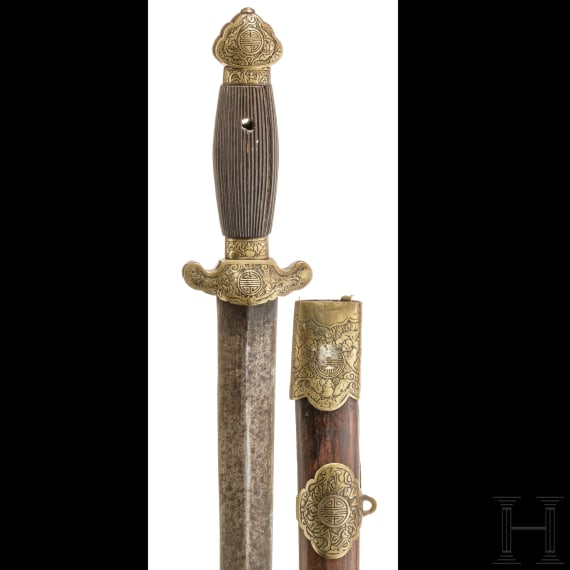 A Chinese short sword (jian), circa 1900