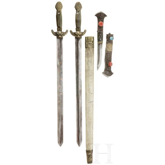 A Chinese double jian and a Tibetan lothi, 19th century