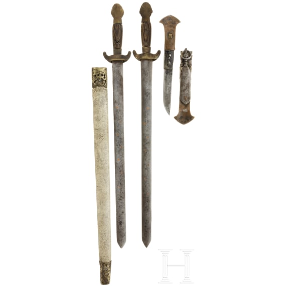 A Chinese double jian and a Tibetan lothi, 19th century