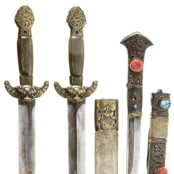 A Chinese double jian and a Tibetan lothi, 19th century