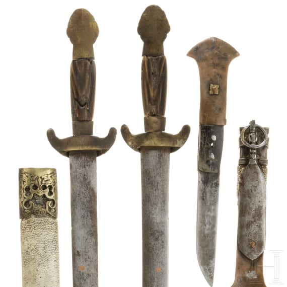 A Chinese double jian and a Tibetan lothi, 19th century