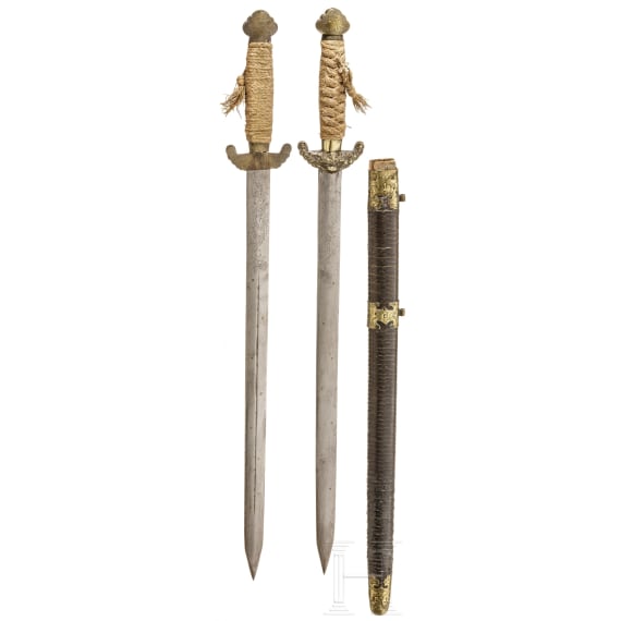 A Chinese double sword, circa 1900