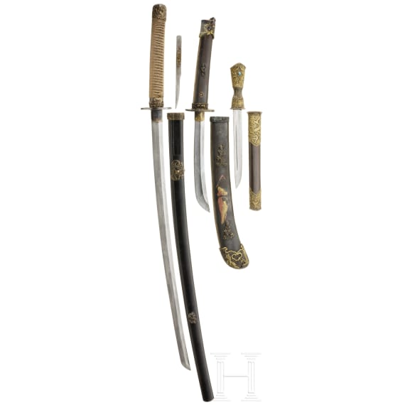 Three Chinese edged weapons, 20th century