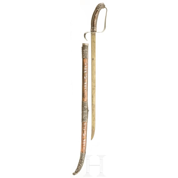 A Vietnamese silver-mounted sabre, 19th century