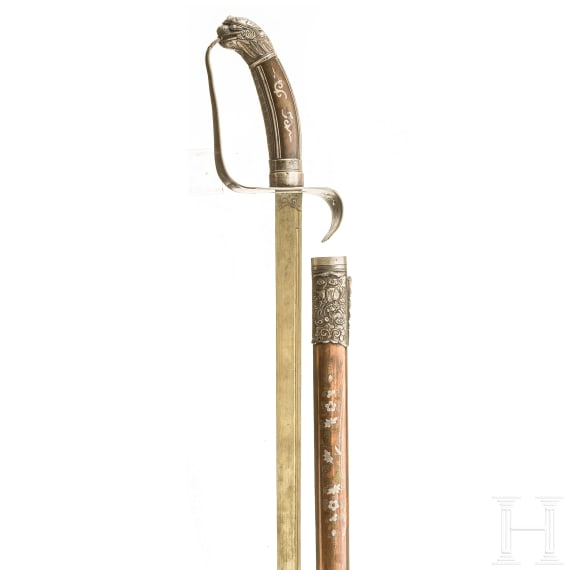 A Vietnamese silver-mounted sabre, 19th century