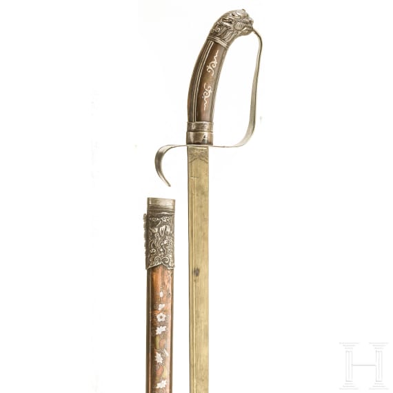 A Vietnamese silver-mounted sabre, 19th century