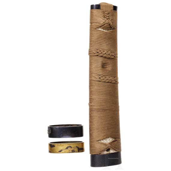 A Japanese tsuka and two fuchi, Edo period