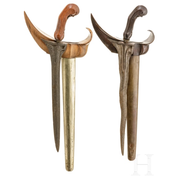 Two Indonesian Java kerises, circa 1900
