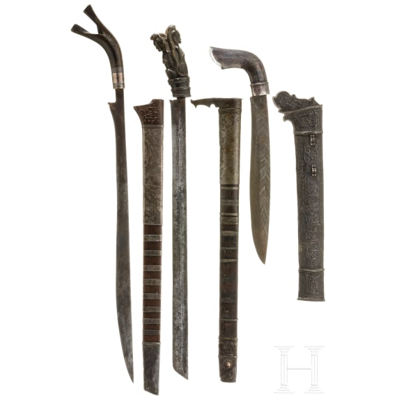 Three Malaysian golok, 19th century