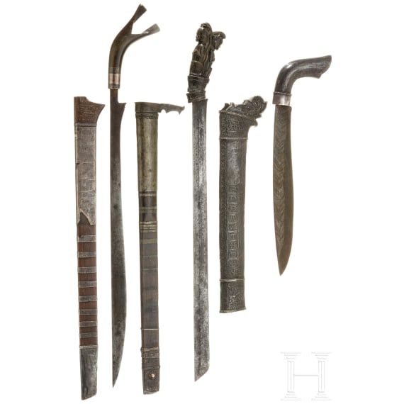 Three Malaysian golok, 19th century