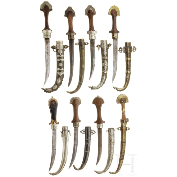 A small collection of eight Moroccan koummyas, 19th/20th century