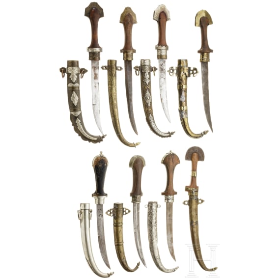 A small collection of eight Moroccan koummyas, 19th/20th century