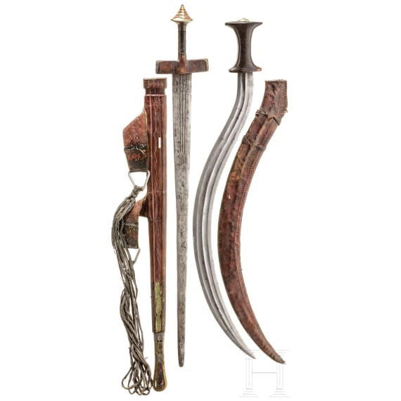 Two North African swords (a khaskara and a shotel), circa 1900