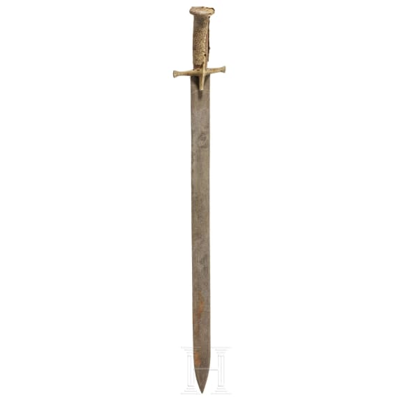 A Sudanese kaskhara with etched blade, circa 1900