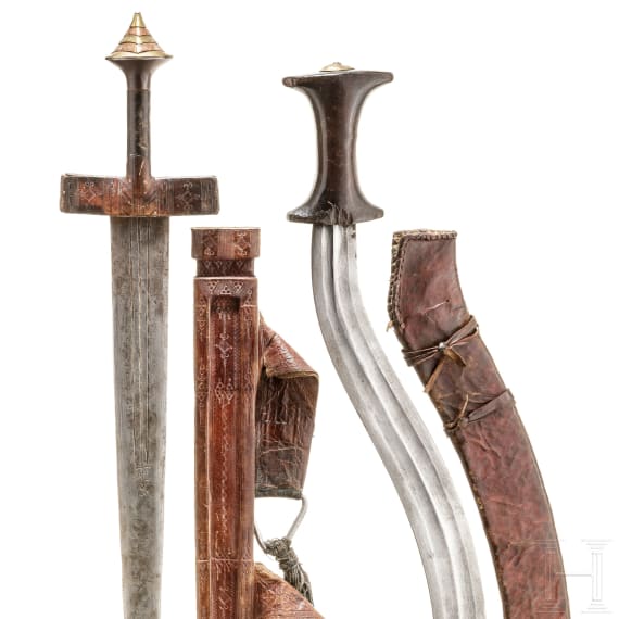 Two North African swords (a khaskara and a shotel), circa 1900