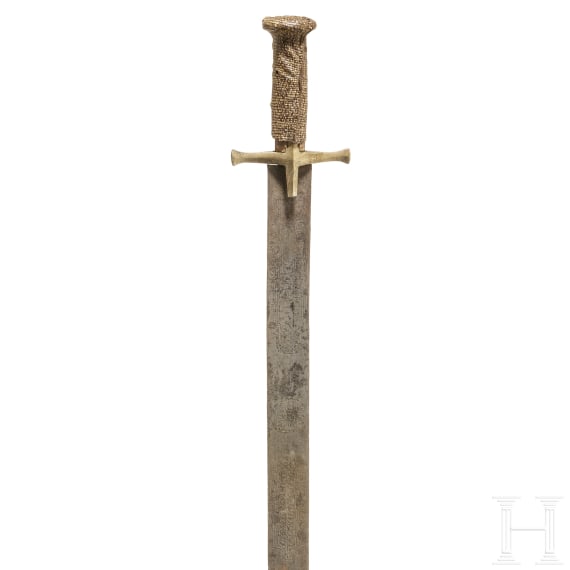 A Sudanese kaskhara with etched blade, circa 1900