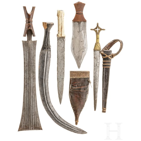 Five African knives, circa 1900