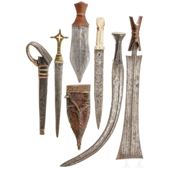 Five African knives, circa 1900