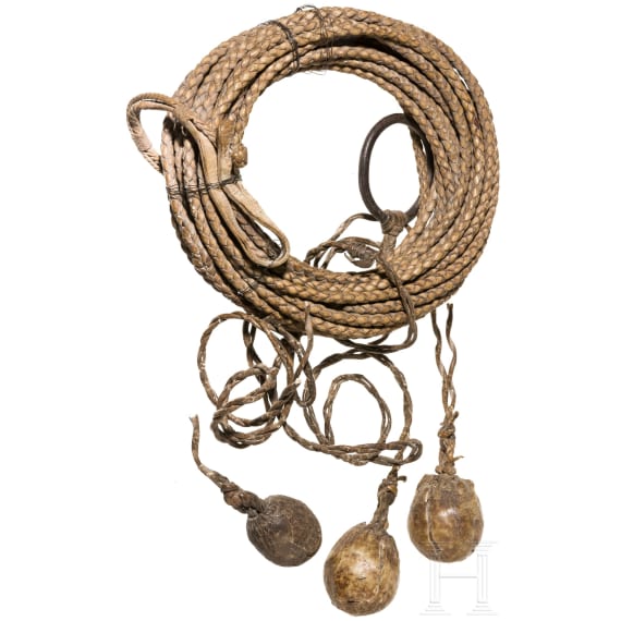 A South American lasso and bola, circa 1900
