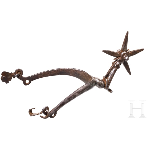 An elegant German wheeled spur, 17th century