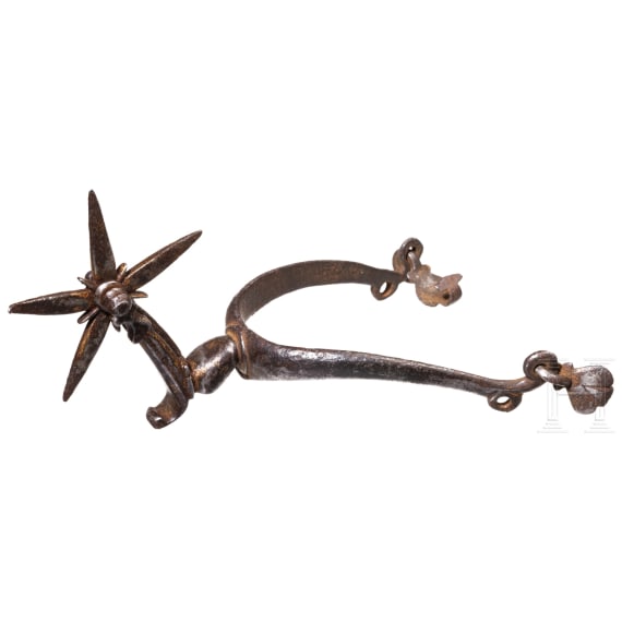 An elegant German wheeled spur, 17th century
