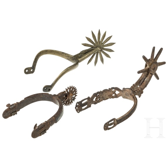 Three wheel spurs, 17th to 19th century
