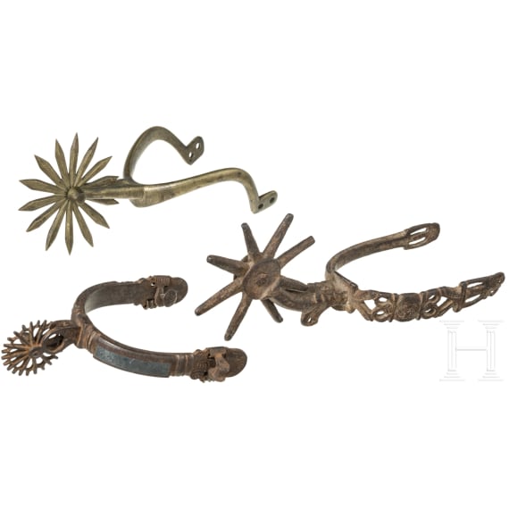 Three wheel spurs, 17th to 19th century
