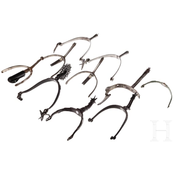 A small collection of spurs, 17th to 20th century