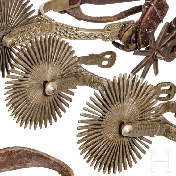 A collection of US American and Mexican spurs, 19th/20th century