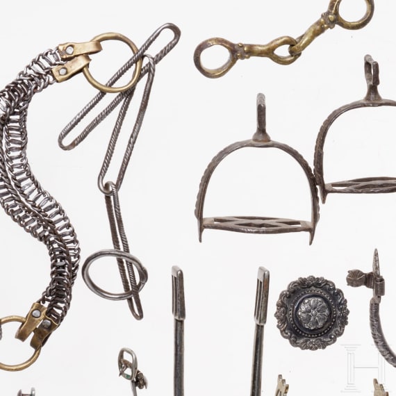 A collection of spurs and stirrups, 18th to 20th century