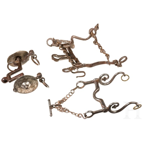Three Middle European iron snaffles, 18th century
