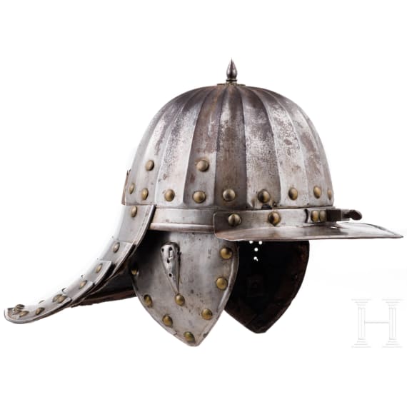 A Polish lobster-tailed pot helmet (zisch&auml;gge), circa 1650