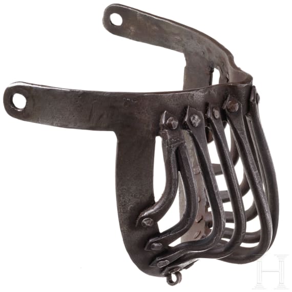 A visor for a helmet worn at the Gioco del Ponte, Pisa, 16th/17th century