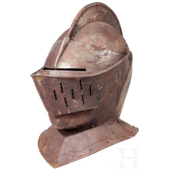 A close helmet, collector's replica in the style of the 17th century