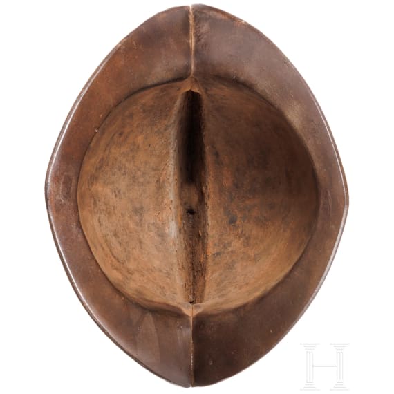 A Victorian parade morion made of cast iron in the style of the 17th century